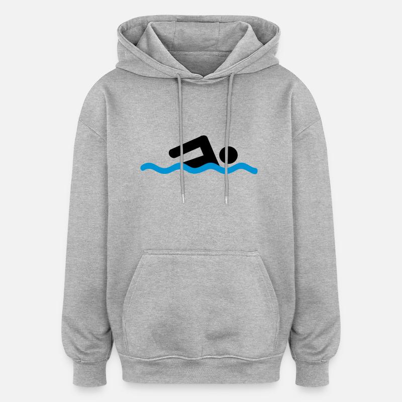 nager - Sweat à capuche oversize unisexe - gris chiné