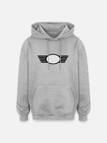 Wappen - Oversized Unisex Hoodie - Grau meliert