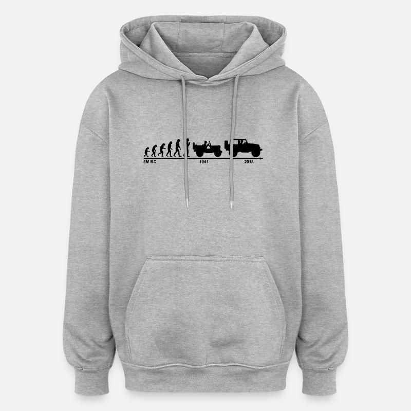 jeep evolution - Oversized Unisex Hoodie - Grau meliert