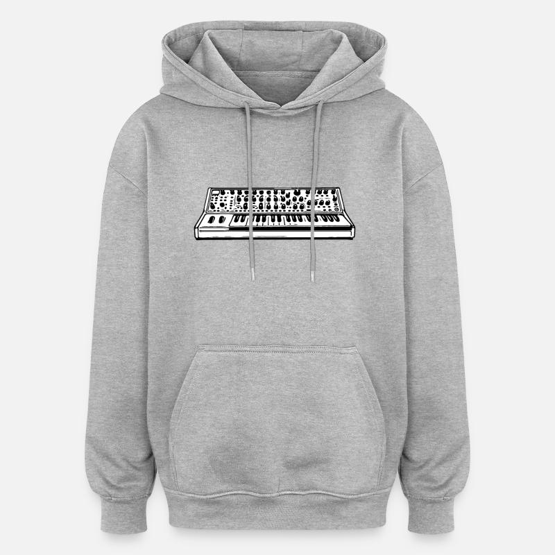Analoger Synthesizer - Oversized Unisex Hoodie - Grau meliert