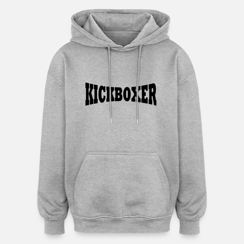 Kickboxer lettrage - Sweat à capuche oversize unisexe - gris chiné