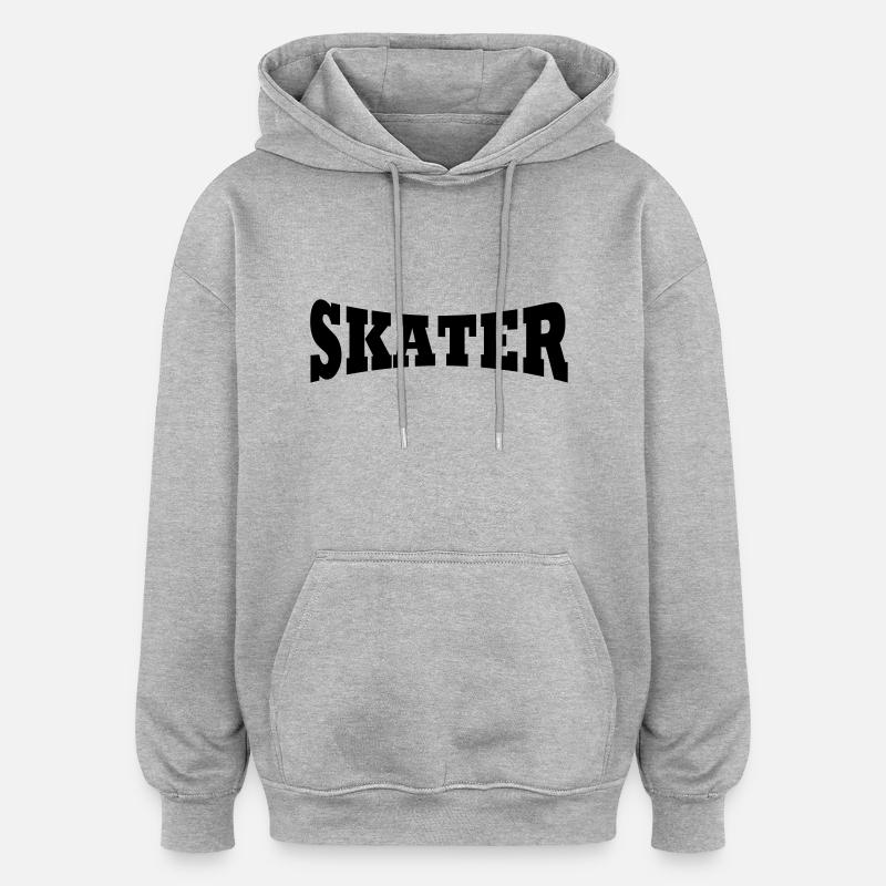 Skater Schiftzug - Sweat à capuche oversize unisexe - gris chiné