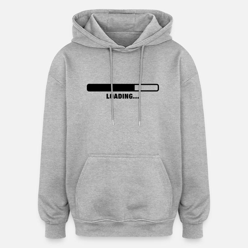 loading__f1 - Sweat à capuche oversize unisexe - gris chiné