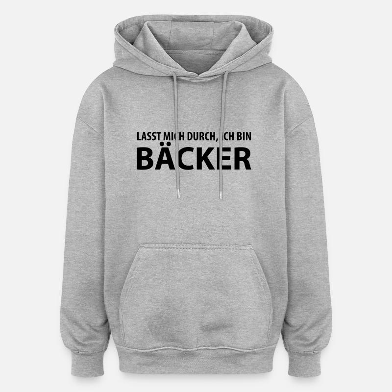 bäcker - Oversized Unisex Hoodie - Grau meliert