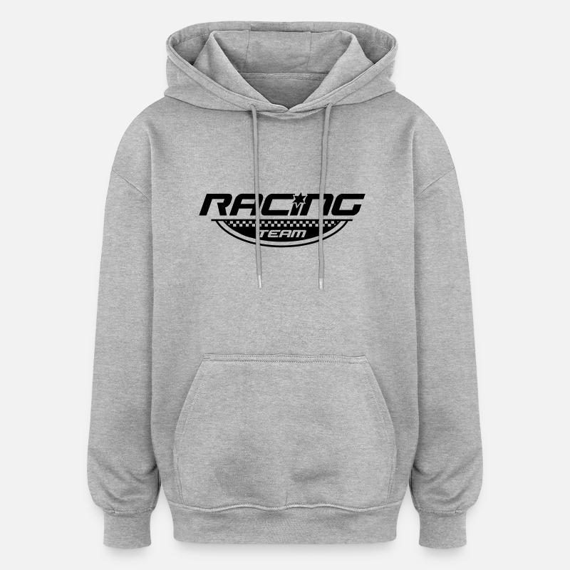 racing_team_1_f1 - Sweat à capuche oversize unisexe - gris chiné