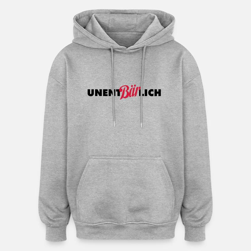 unentberlich - Oversized Unisex Hoodie - Grau meliert