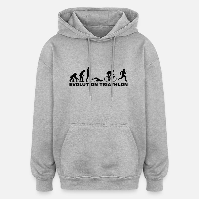 Evolution Triathlon - Sweat à capuche oversize unisexe - gris chiné