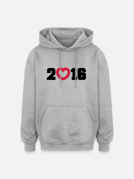 2016 - Oversized Unisex Hoodie - heather grey