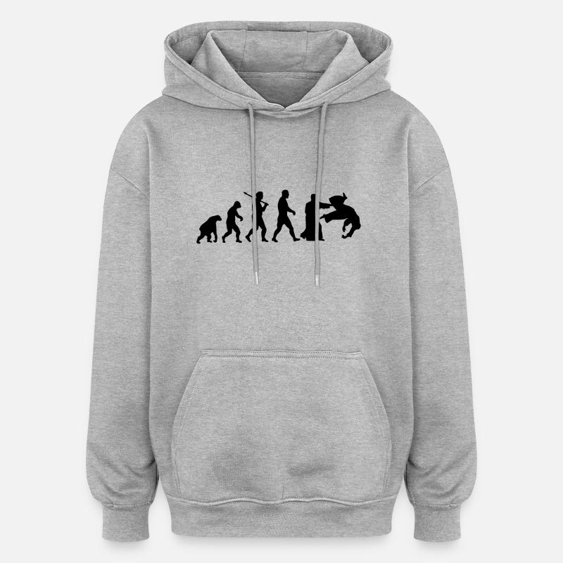 Evolution: Aïkido - Sweat à capuche oversize unisexe - gris chiné