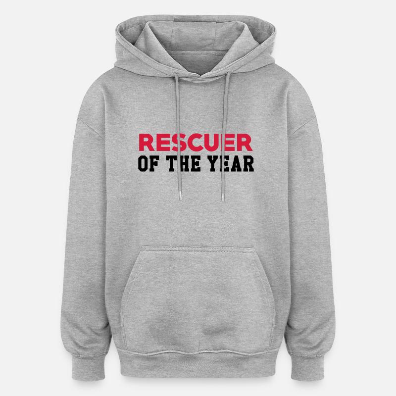 Secourisme / Secouriste / Secours / Secourir - Sweat à capuche oversize unisexe - gris chiné