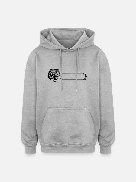 Tiger - Surname, First Name - Oversized Unisex Hoodie - heather grey