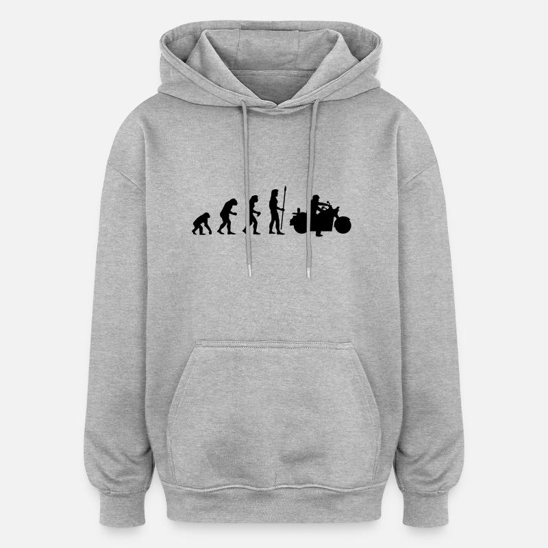 evolution_motorbike2 - Oversized Unisex Hoodie - heather grey
