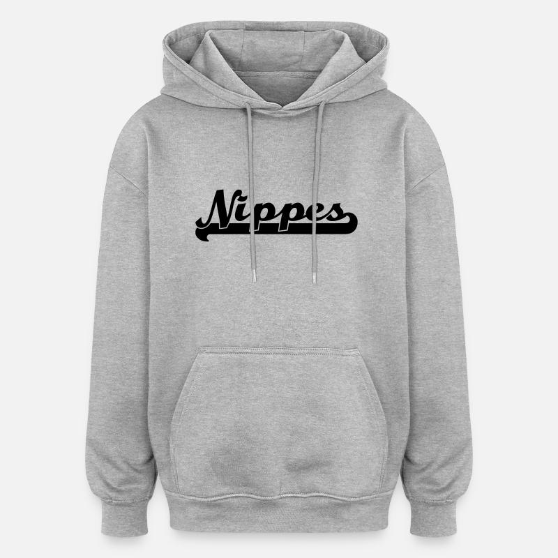 nippes writing - Oversized Unisex Hoodie - heather grey