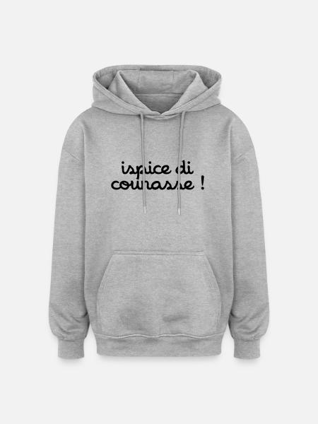ispice di counasse ! - Sweat à capuche oversize unisexe - gris chiné