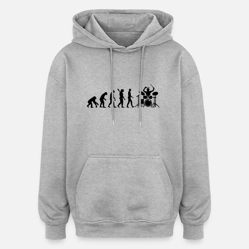 Evolution Drums - Oversized Unisex Hoodie - heather grey