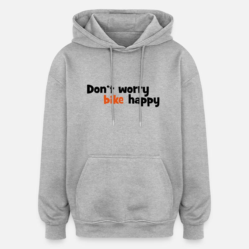 vélo - Sweat à capuche oversize unisexe - gris chiné