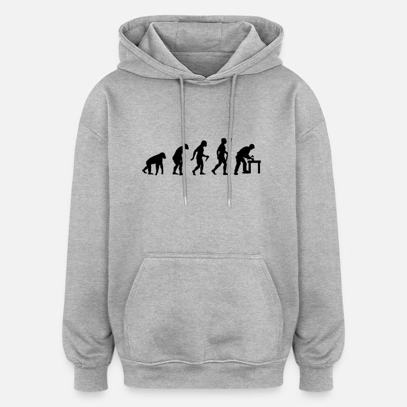 Tischler Evolution - Oversized Unisex Hoodie - Grau meliert