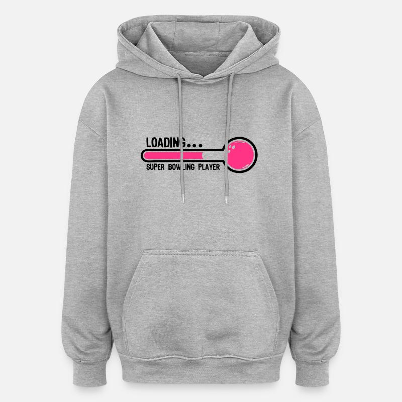 bowling boule loading super player1 - Sweat à capuche oversize unisexe - gris chiné