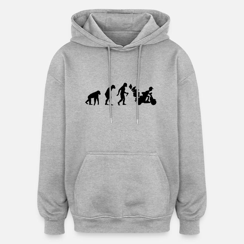 Pizza Delivery Man Evolution - Oversized Unisex Hoodie - heather grey