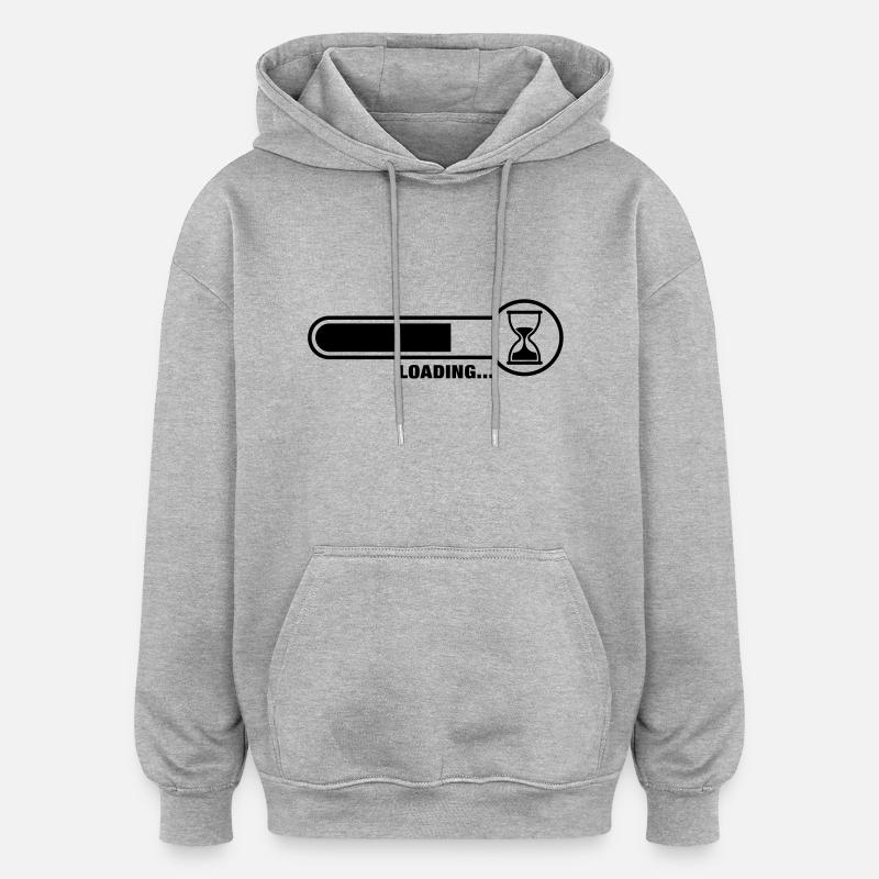 loading_f1 - Sweat à capuche oversize unisexe - gris chiné