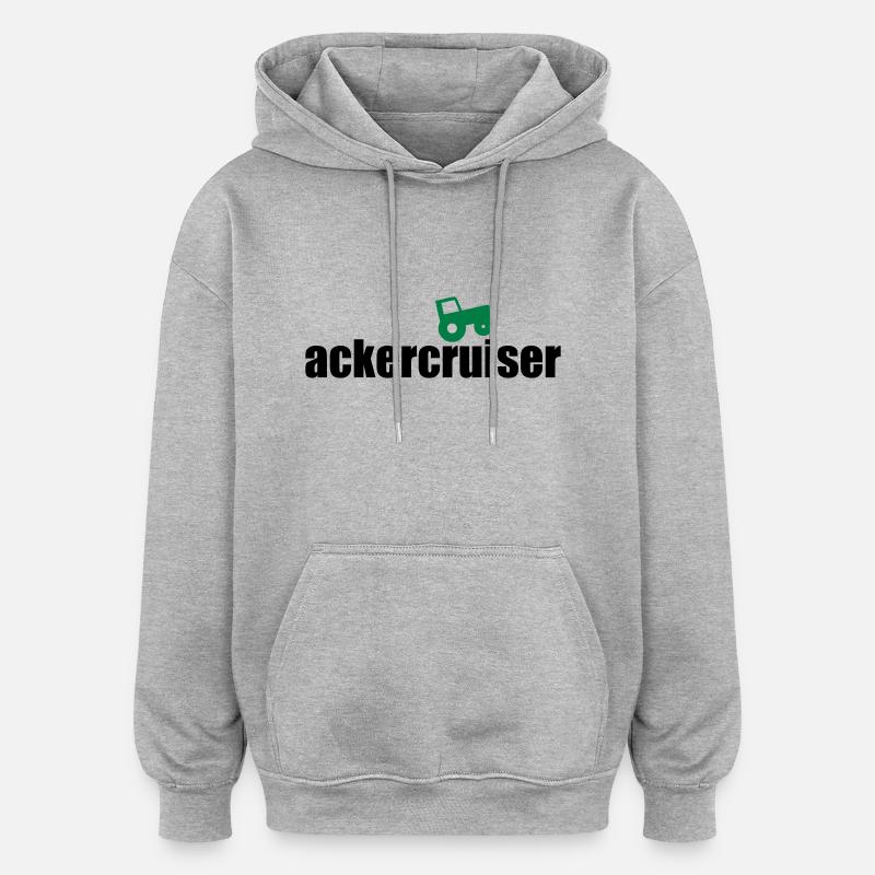 Ackercruiser - Oversized Unisex Hoodie - Grau meliert