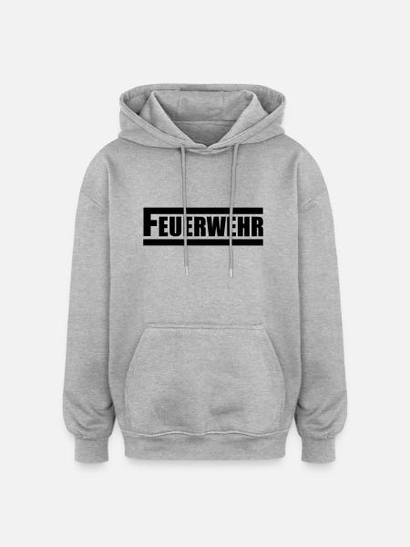 Feuerwehr - Oversized Unisex Hoodie - Grau meliert