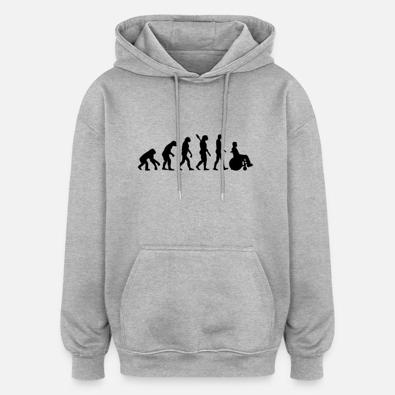 Évolution Chaise roulante - Sweat à capuche oversize unisexe - gris chiné