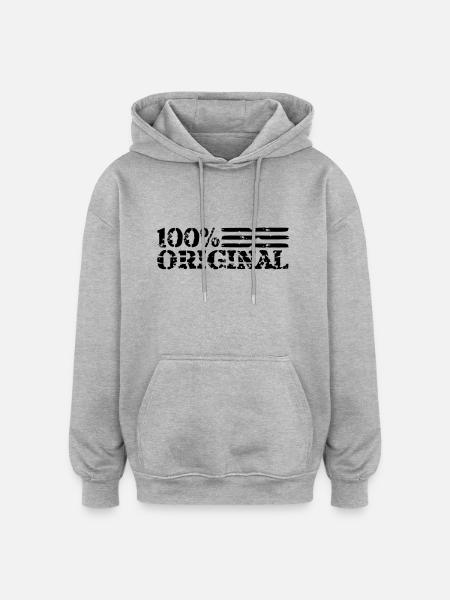 Stripes logo 100% original - Oversized Unisex Hoodie - heather grey