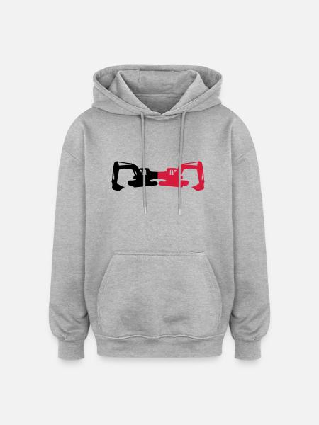 bagger02 - Oversized Unisex Hoodie - Grau meliert