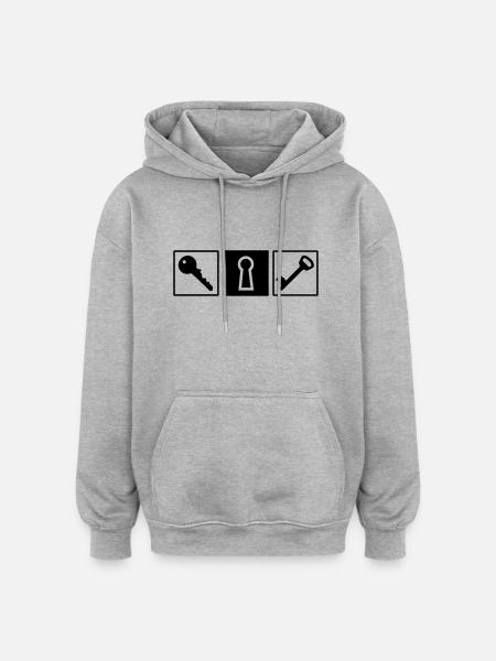 Key lock - Oversized Unisex Hoodie - heather grey
