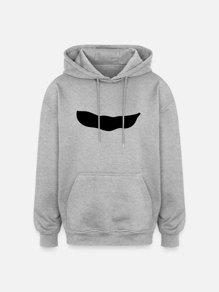 bohne - Oversized Unisex Hoodie - Grau meliert