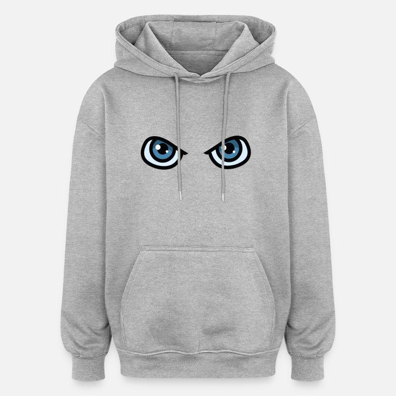 yeux - Sweat à capuche oversize unisexe - gris chiné