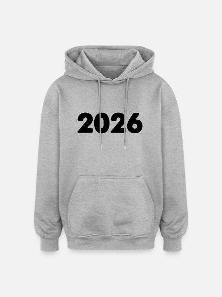 2026 - Oversized Unisex Hoodie - Grau meliert