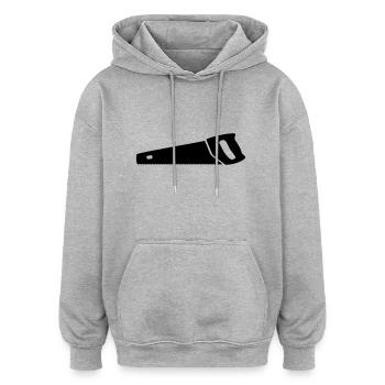 säge - Oversized Unisex Hoodie - Grau meliert - Vorne - Noah (186cm)