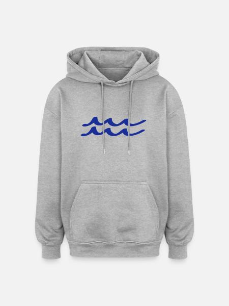 wasser - Oversized Unisex Hoodie - Grau meliert