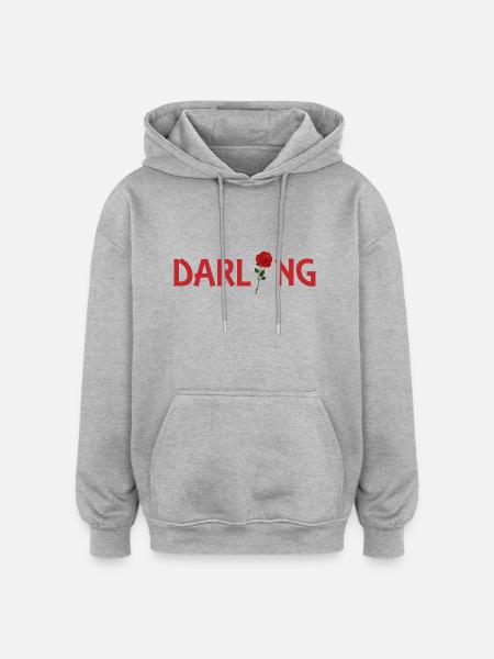 Darling - Oversized Unisex Hoodie - Grau meliert