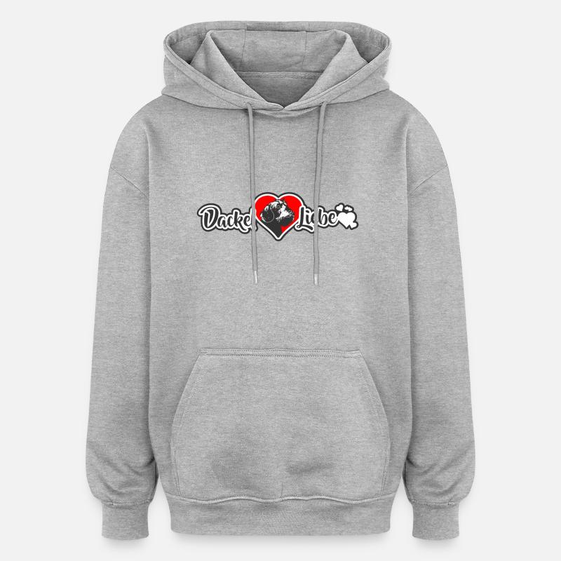 DackelLiebe - Oversized Unisex Hoodie - Grau meliert