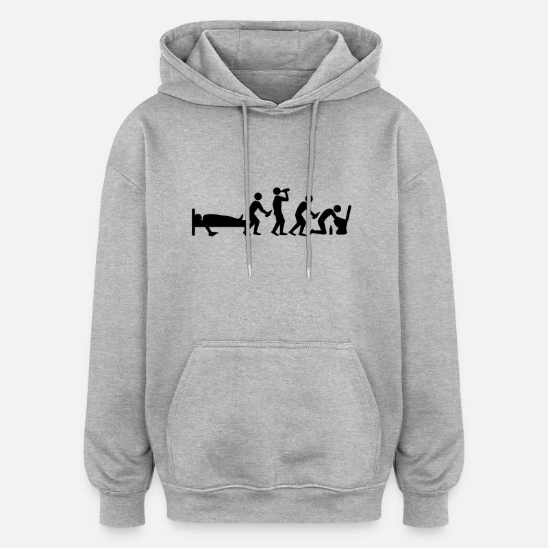 hangover_evolution - Oversized Unisex Hoodie - heather grey