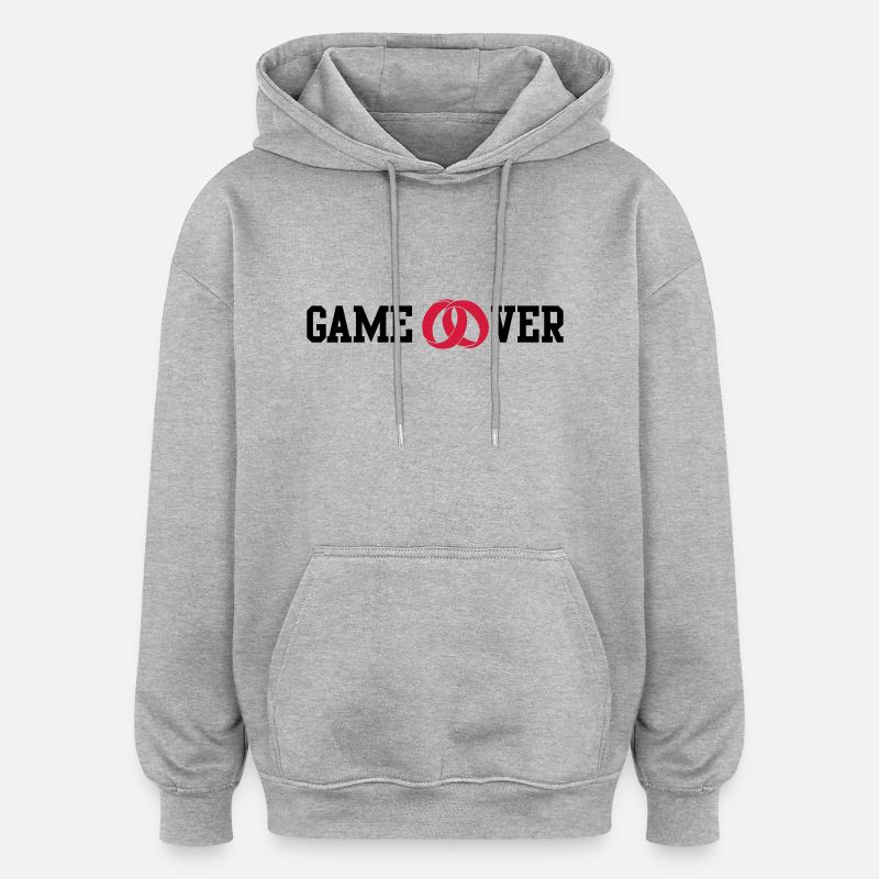 game over - Sweat à capuche oversize unisexe - gris chiné
