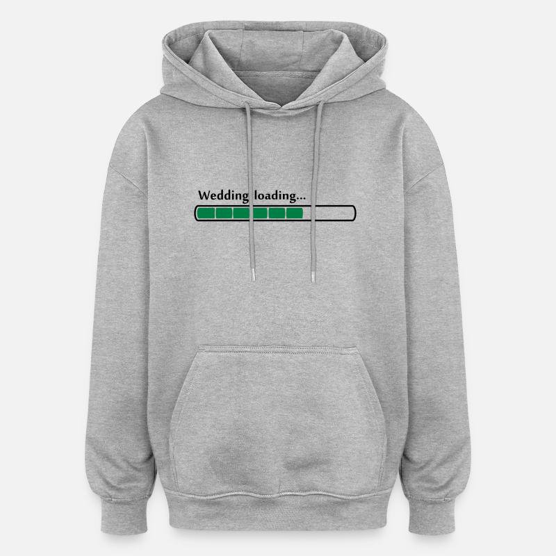 wedding loading 80% - Oversized Unisex Hoodie - Grau meliert