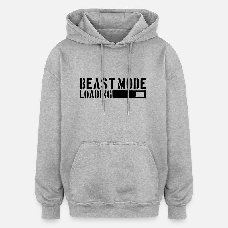 Beast Mode Loading Power - Oversized Unisex Hoodie - heather grey
