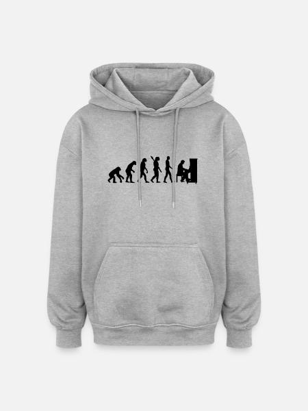 Evolution Piano - Sweat à capuche oversize unisexe - gris chiné