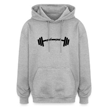Bodybuilder - Oversized Unisex Hoodie - Grau meliert - Vorne - Noah (186cm)