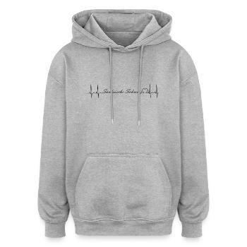Sächsische Schweiz - Oversized Unisex Hoodie - Grau meliert - Vorne - Noah (186cm)