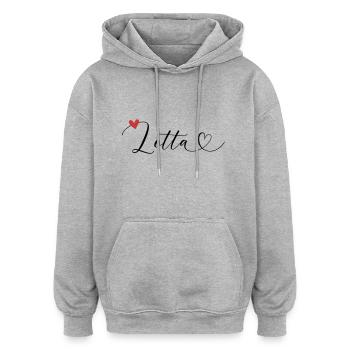 Lotta Name Vorname Kalligrafieherz - Oversized Unisex Hoodie - Grau meliert - Vorne - Noah (186cm)