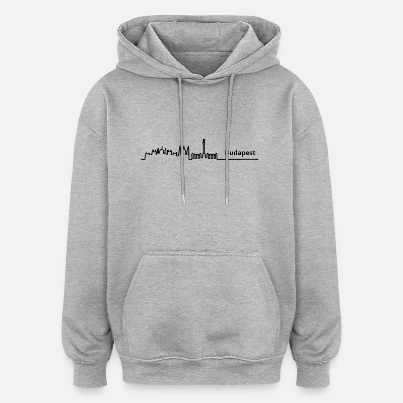 budapest skyline - Oversized Unisex Hoodie - heather grey