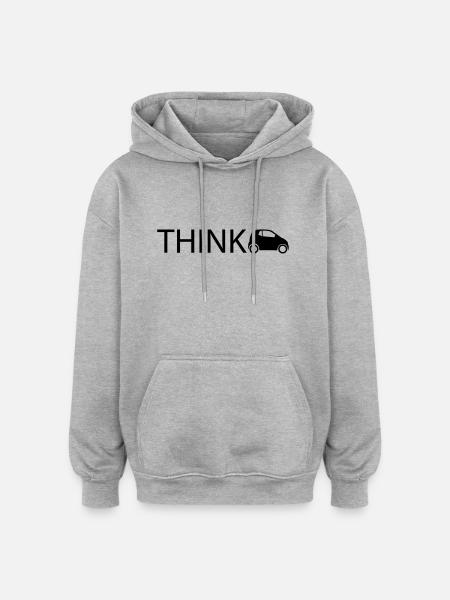 think smart - Oversized Unisex Hoodie - Grau meliert