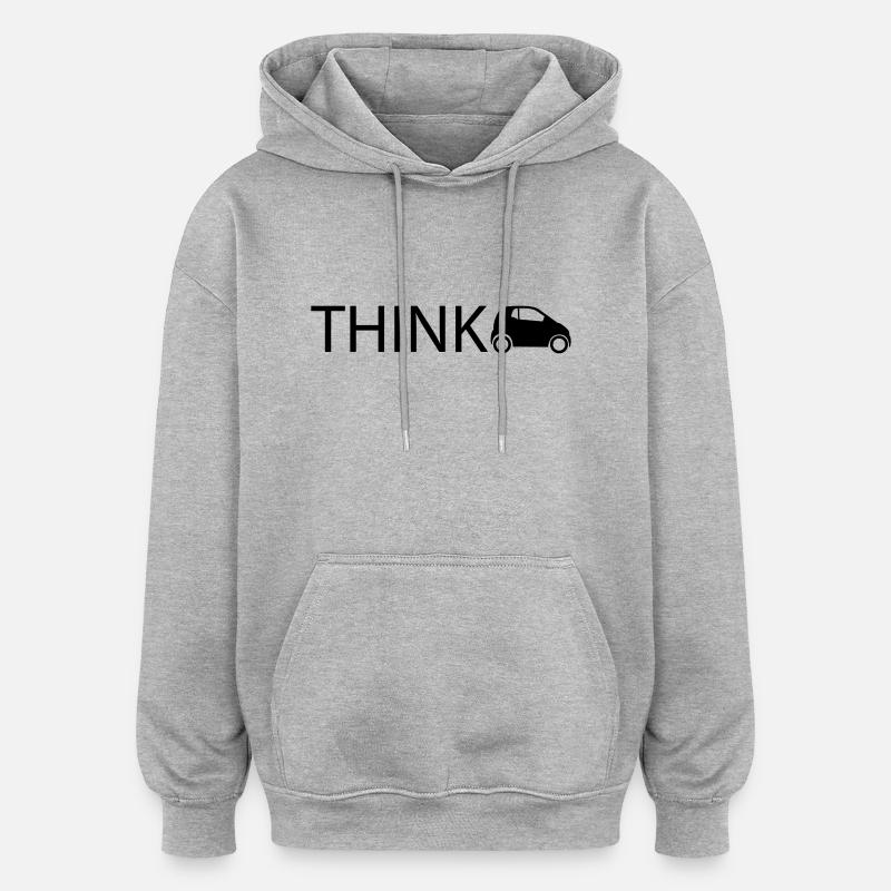 think smart - Oversized Unisex Hoodie - Grau meliert