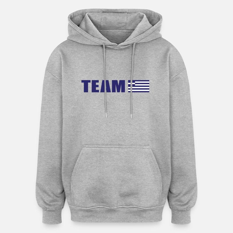 Équipe de soutien Grèce - Sweat à capuche oversize unisexe - gris chiné