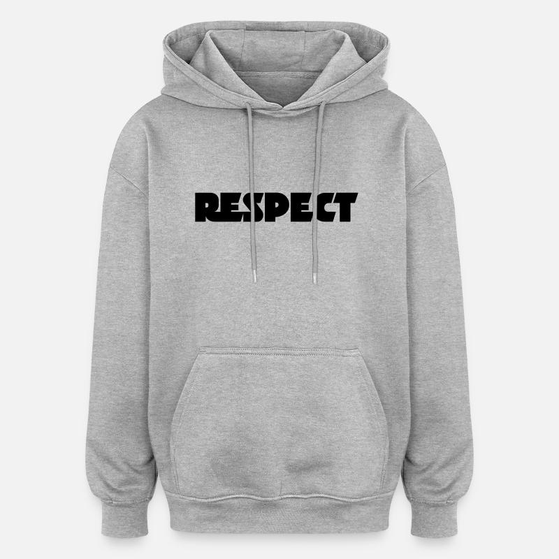 respect - Sweat à capuche oversize unisexe - gris chiné